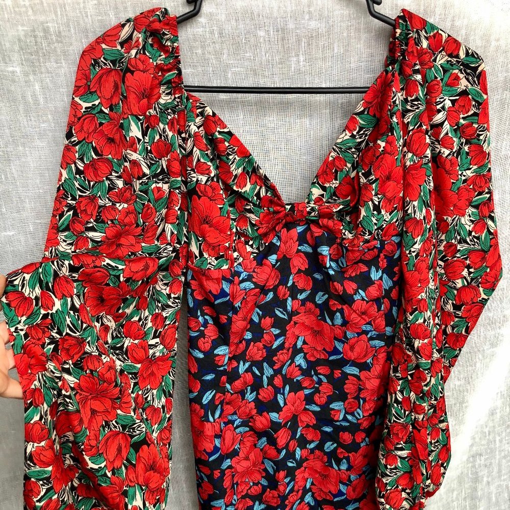 Nasty Gal Bold Print Puffy-Sleeved Dress
